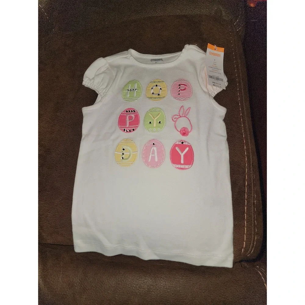 Gymboree spring dressy‎ easter bunny hoppy day top size 4 nwt